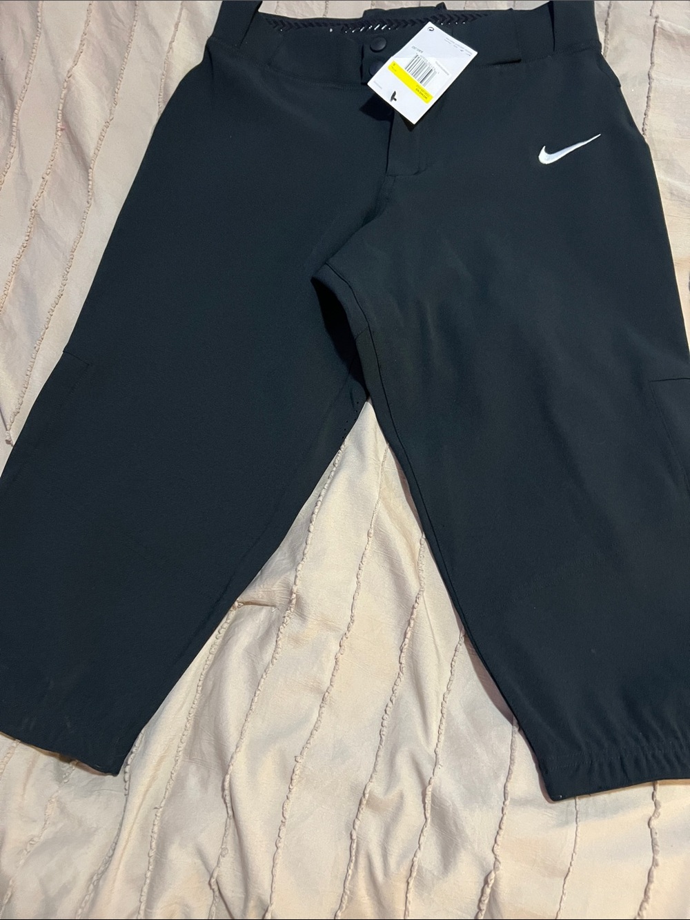 Nike Black Athletic Capri with White Swoosh